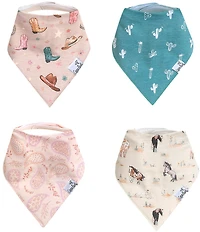 Copper Pearl Baby Girls Cheyenne Western Print Bandana Bibs 4-Pack