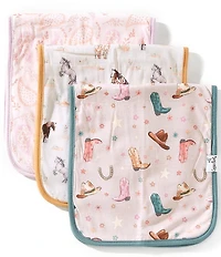 Copper Pearl Baby Girls Cheyenne Western Print Burp Cloths 3-Pack