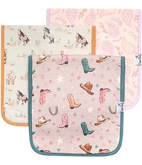 Copper Pearl Baby Girls Cheyenne Western Print Burp Cloths 3-Pack