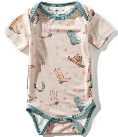 Copper Pearl Baby Girls Cheyenne Western Print Short Sleeve Bodysuit