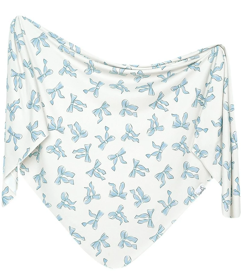 Copper Pearl Baby Girls Daphne Bow Print Swaddle Knit Blanket