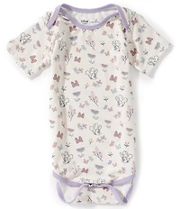 Copper Pearl Baby Girls Disney Mini Mouse Bowquet Printed Short Sleeve Bodysuit