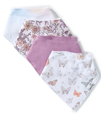 Copper Pearl Baby Girls Flora Print 4-Piece Bib Set