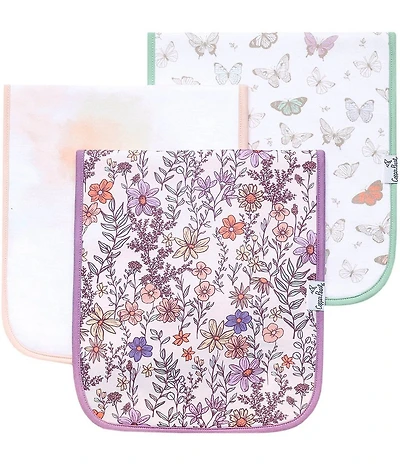 Copper Pearl Baby Girls Flora Print Oversized Burp Cloths 3-Pack