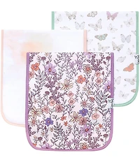 Copper Pearl Baby Girls Flora Print Oversized Burp Cloths 3-Pack