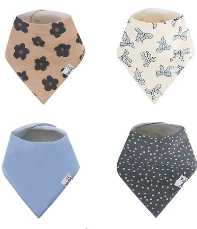 Copper Pearl Baby Girls Gemma Print Bandana Bibs 4-Pack