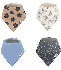 Copper Pearl Baby Girls Gemma Print Bandana Bibs 4-Pack