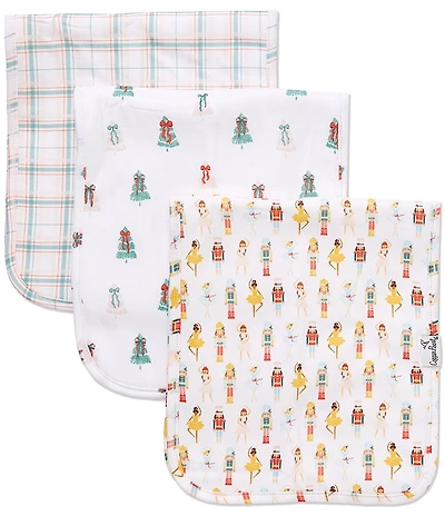Copper Pearl Baby Girls Juliet Nutcracker Print Burp Cloths 3-Pack