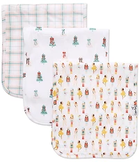 Copper Pearl Baby Girls Juliet Nutcracker Print Burp Cloths 3-Pack