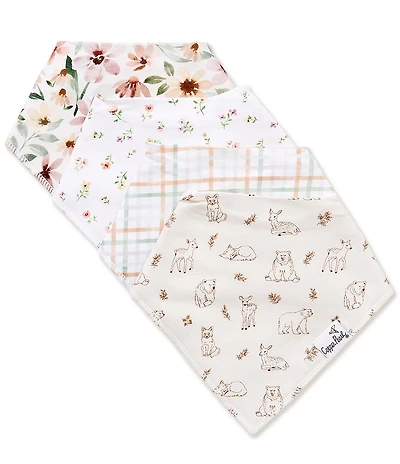 Copper Pearl Baby Girls Natalie Floral Print 4-Pack Bandana Bib Set