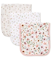 Copper Pearl Baby Girls Natalie Floral Print Burp Cloths 3-Pack