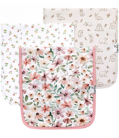 Copper Pearl Baby Girls Natalie Floral Print Burp Cloths 3-Pack