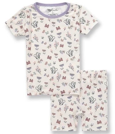 Copper Pearl Baby Girls Short Sleeve Bowquet Printed Top & Pajama Shorts Set