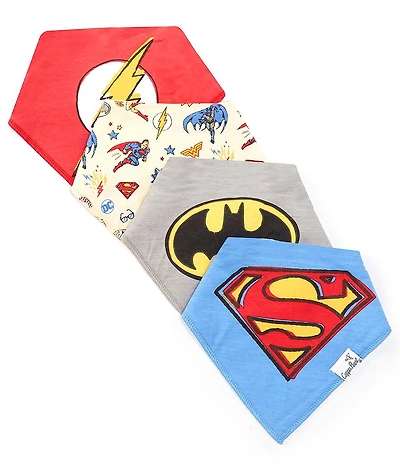 Copper Pearl Justice League Print Bandana Bibs 4-Pack