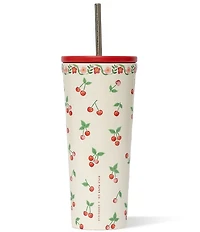 Corkcicle Cherries Stainless Steel Triple-Insulated Cold Cup Tumbler, 24 oz
