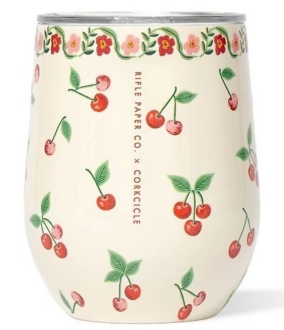 Corkcicle Cherries Stainless Steel Triple-Insulated Stemless Wine, 12 oz.