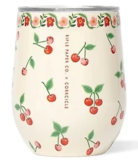Corkcicle Cherries Stainless Steel Triple-Insulated Stemless Wine, 12 oz.
