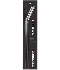 Corkcicle Stainless Steel Angled Straws, 2-Pack