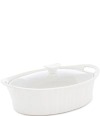 CorningWare French White 2.5-Quart Oval Casserole w/ Glass Lid