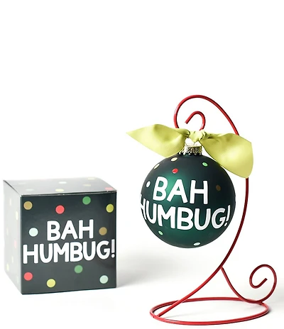 Coton Colors Bah Humbug Glass Ornament With Stand Set
