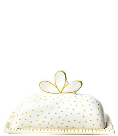 Coton Colors Deco Gold Scallop Knob Butter Dish