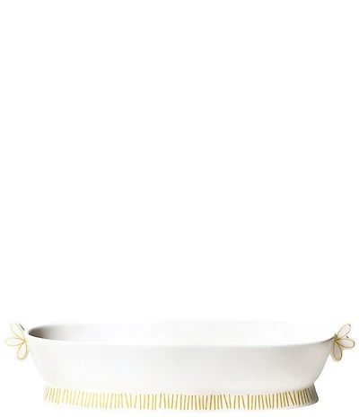 Coton Colors Deco Gold Scallop Oval Handled Bowl