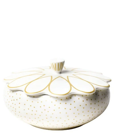 Coton Colors Deco Gold Scalloped Covered Bowl