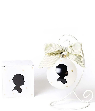 Coton Colors Glass Boy Silhouette Glass Ornament With Stand Set