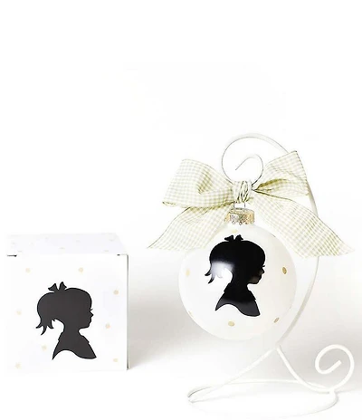 Coton Colors Glass Girl Silhouette Glass Ornament With Stand Set