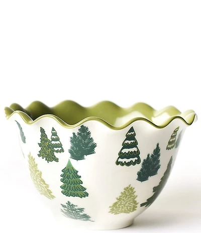 Coton Colors Holiday Fir Forest Collection Ruffle Bowl