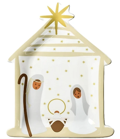 Coton Colors Holiday O'Holy Night Collection Brown Skin Nativity Platter