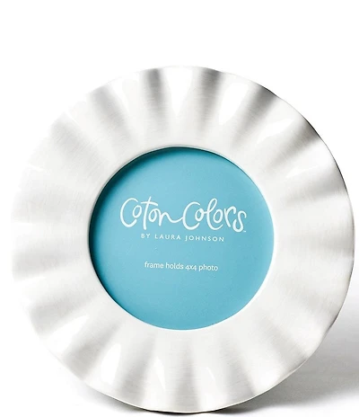 Coton Colors Signature White Ruffle Round Frame