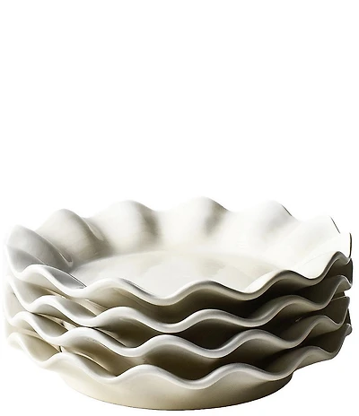 Coton Colors Signature White Ruffle Salad Plate Set of 4