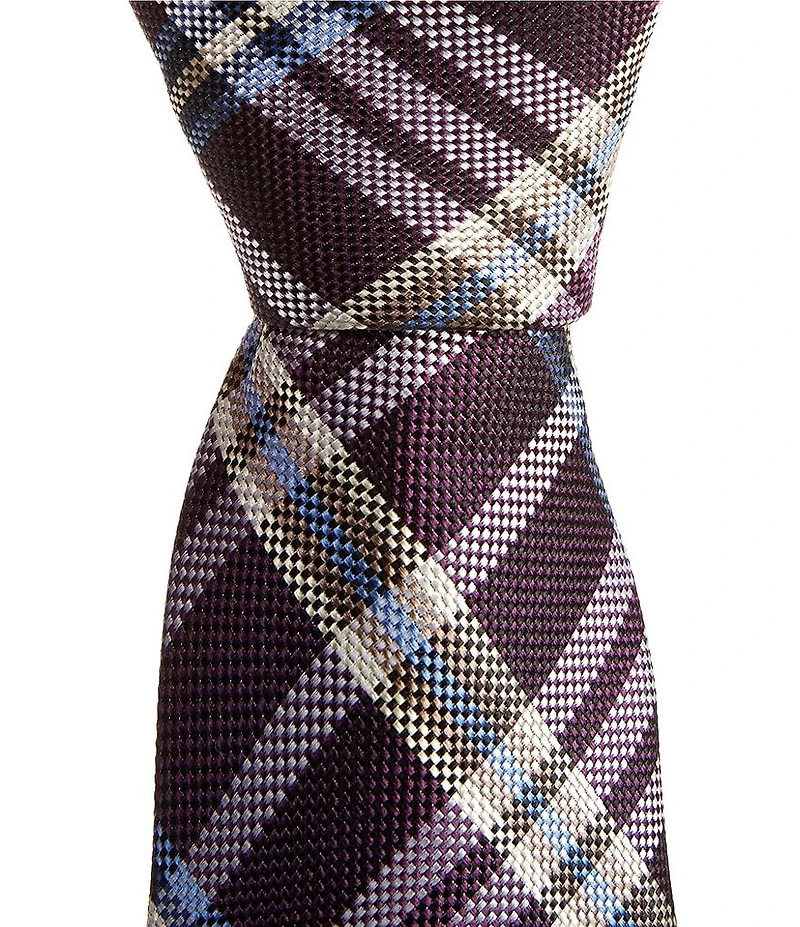 Cremieux August Plaid Print 3 1/4#double; Traditional Woven Silk Tie