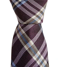 Cremieux August Plaid Print 3 1/4#double; Traditional Woven Silk Tie