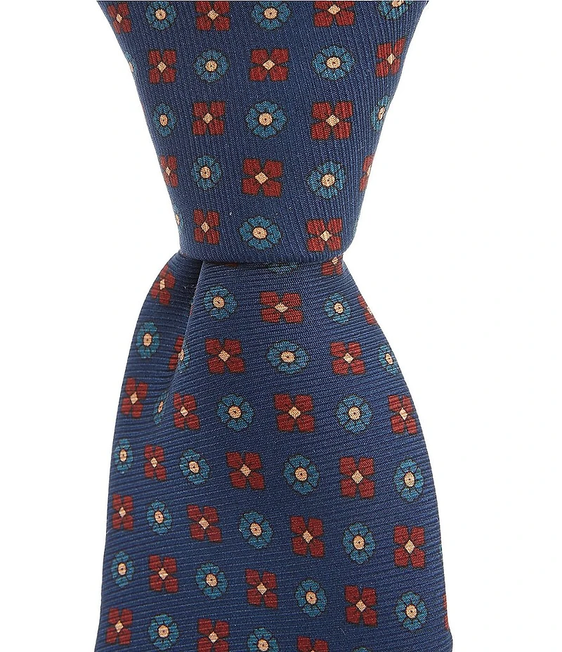 Cremieux Big & Tall Axel Mini-Medallion Pattern 3 1/8#double; Silk Tie