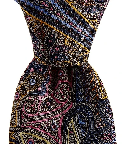 Cremieux Big & Tall Placed Paisley Print 3 1/4#double; Silk Tie