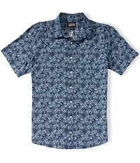 Cremieux Big & Tall Premium Denim Scroll Print Short Sleeve Woven Shirt