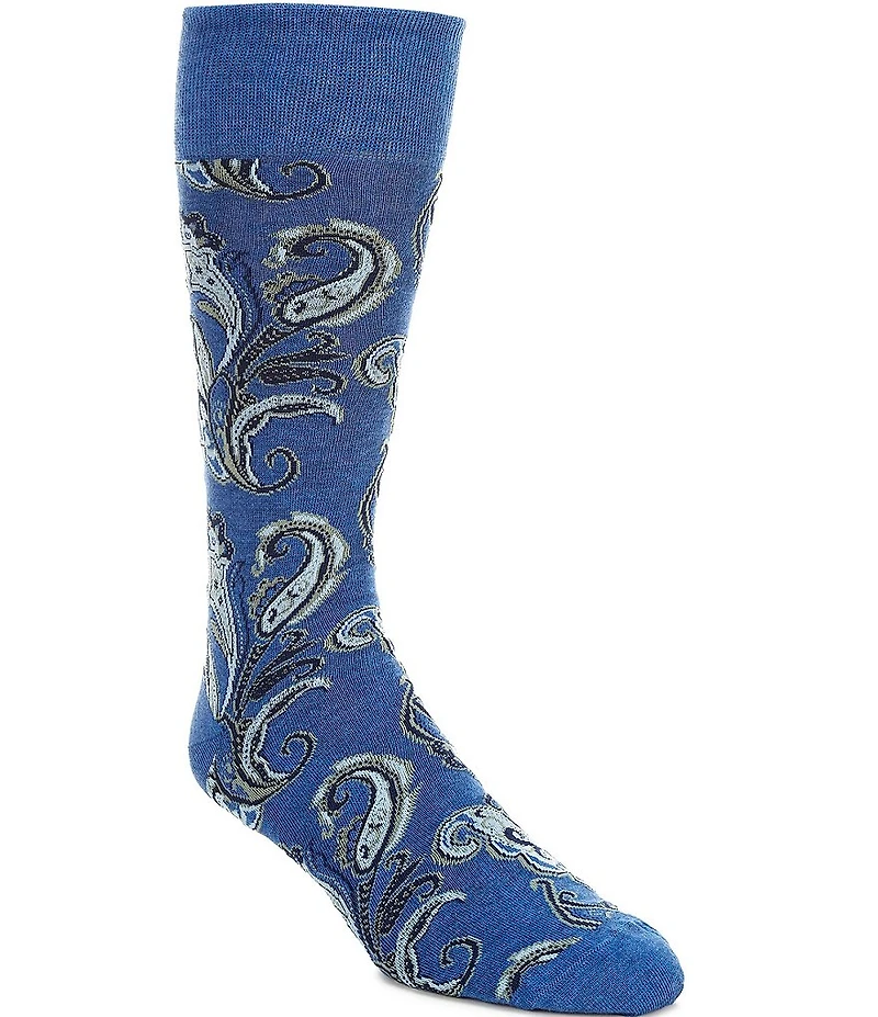 Cremieux Big & Tall Tonal/Paisley Patterned Crew Dress Socks