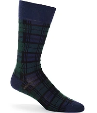 Cremieux Blackwatch Tartan Plaid Crew Dress Socks