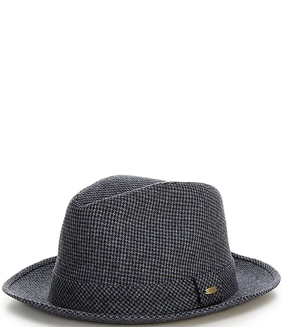 Cremieux Blue Label Houndstooth Fedora Hat