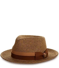 Cremieux Blue Label Paper Braid Two-Tone Ribbon Fedora Hat