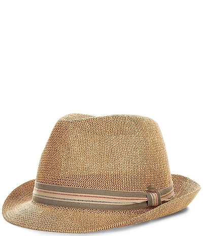 Cremieux Blue Label Woven Straw Fedora Hat