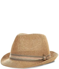 Cremieux Blue Label Woven Straw Fedora Hat