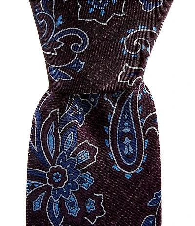 Cremieux Brushed Paisley 3#double; Narrow Silk Tie