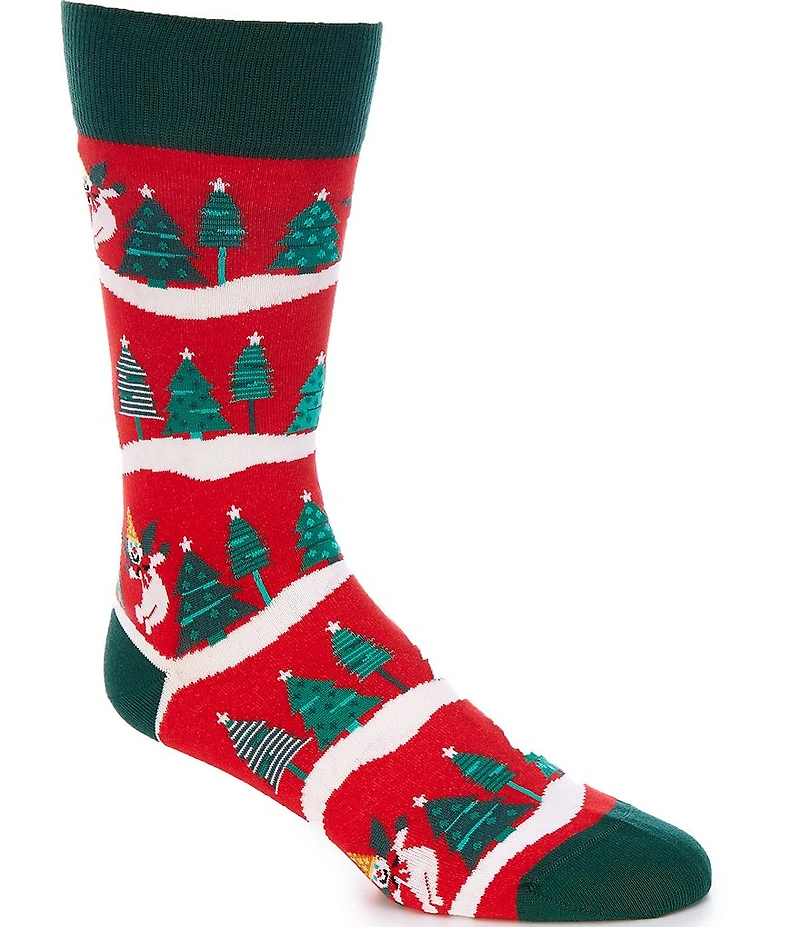 Cremieux Christmas Tree Shopping Crew Dress Socks