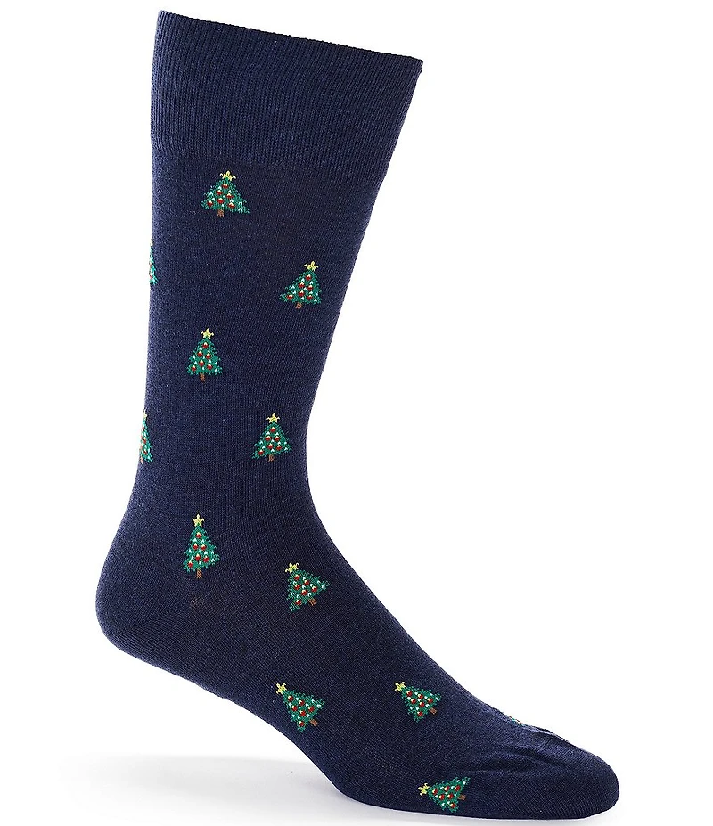 Cremieux Christmas Tree With Star Crew Dress Socks
