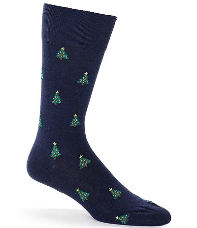 Cremieux Christmas Tree With Star Crew Dress Socks
