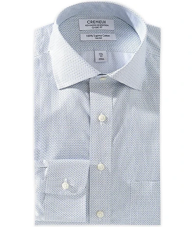Cremieux Classic Fit Non Iron Spread Collar Printed Dress Shirt