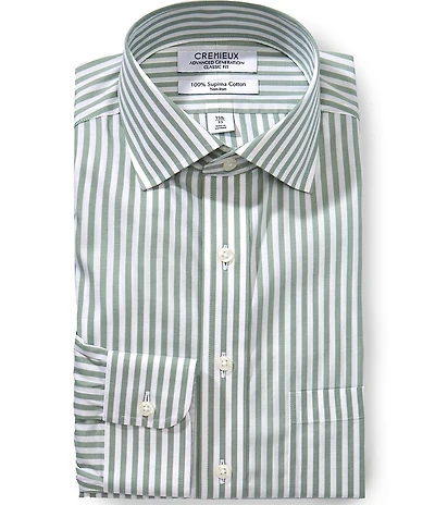 Cremieux Classic Fit Non Iron Spread Collar Striped Dress Shirt